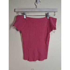 NWT Full Tilt Crop Top Off Shoulder Boho Y2K Pink Size XS